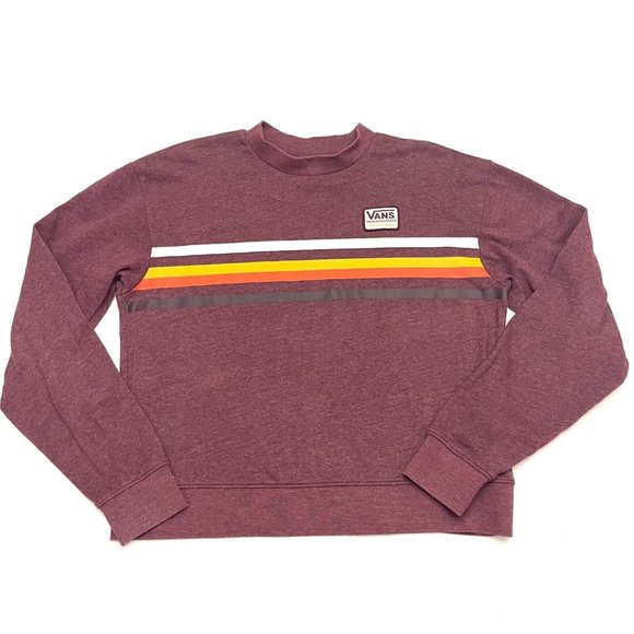 Vans Sweaters - Vans Off the Wall Women's Maroon/Red Retro Long Sleeve Top Size Small